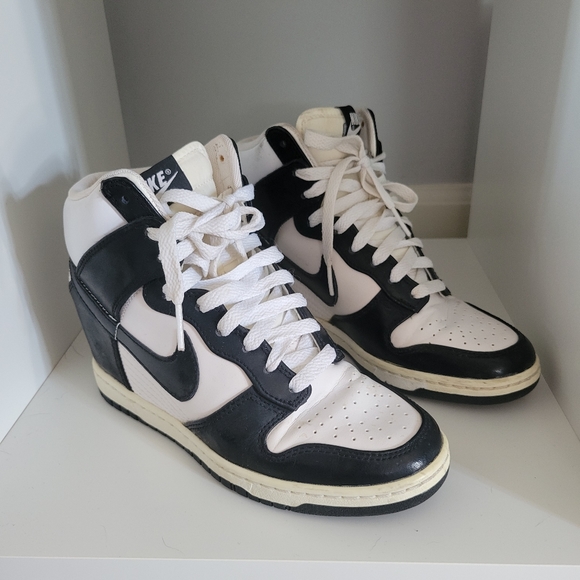 Nike Shoes Nike Sky Dunk Wedge Black And White Sneakers 7 Poshmark